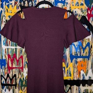 LAUNDRY by Shelli Segal Burgandy. Cold shoulder. M. Knit Sweater Dress